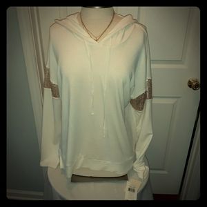 Ladies white and gold hoodie